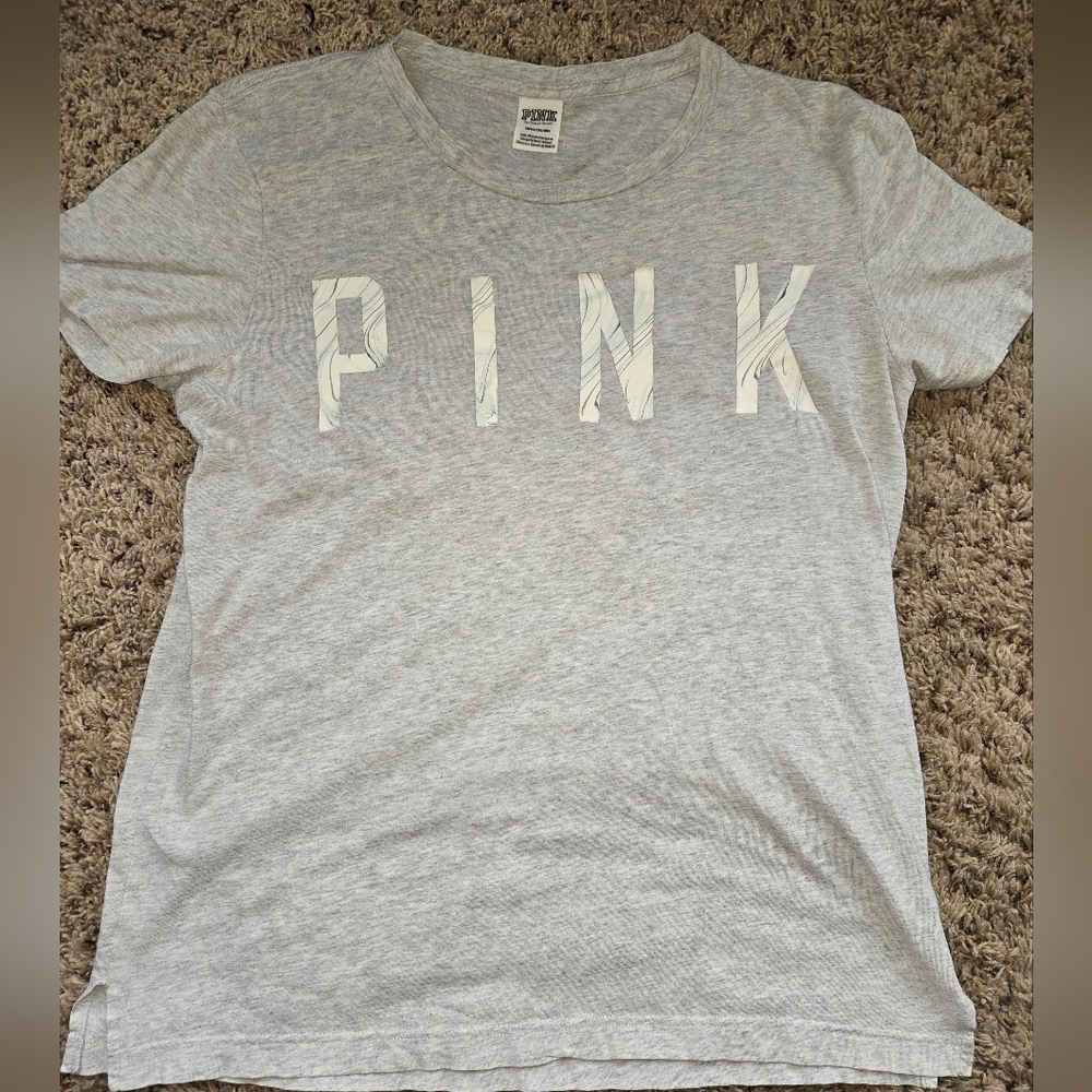 Victorias Secret Pink Campus Style Tee Womens Sz Sm - Picture 2 of 7